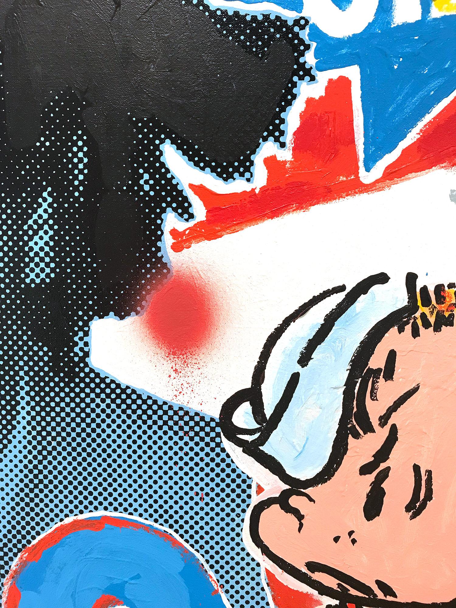 „Bazooka Basquiat“ Bazooka Gum & Jean Michel Basquiat, Acrylgemälde auf Leinwand im Angebot 5