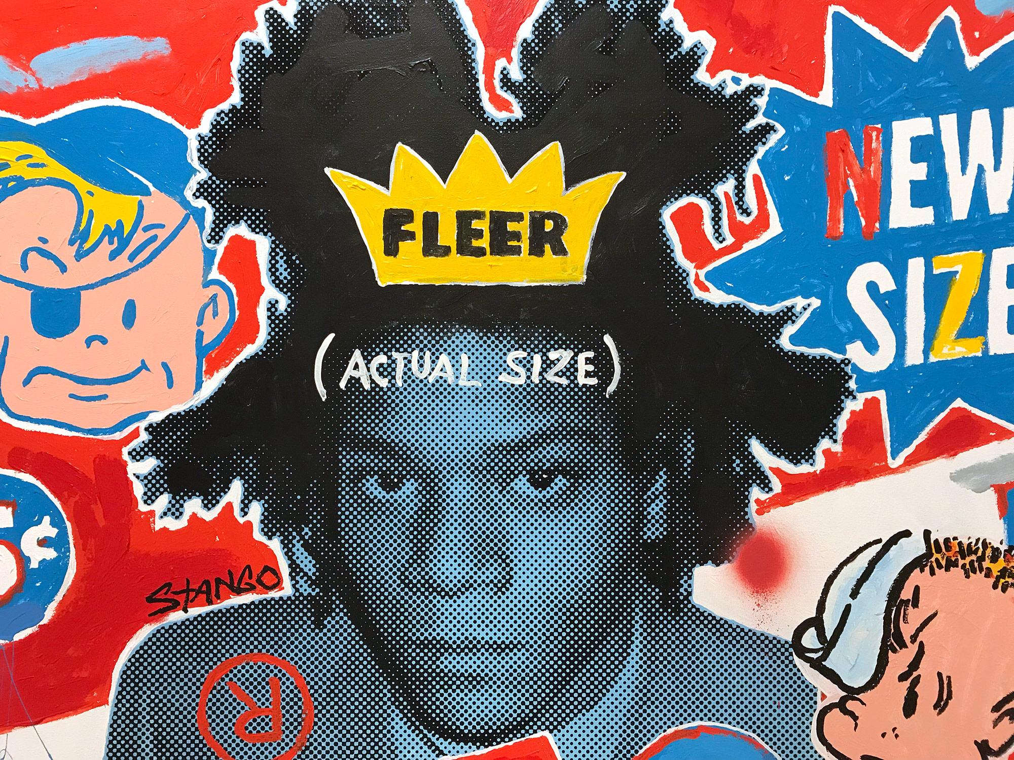 „Bazooka Basquiat“ Bazooka Gum & Jean Michel Basquiat, Acrylgemälde auf Leinwand – Painting von John Stango