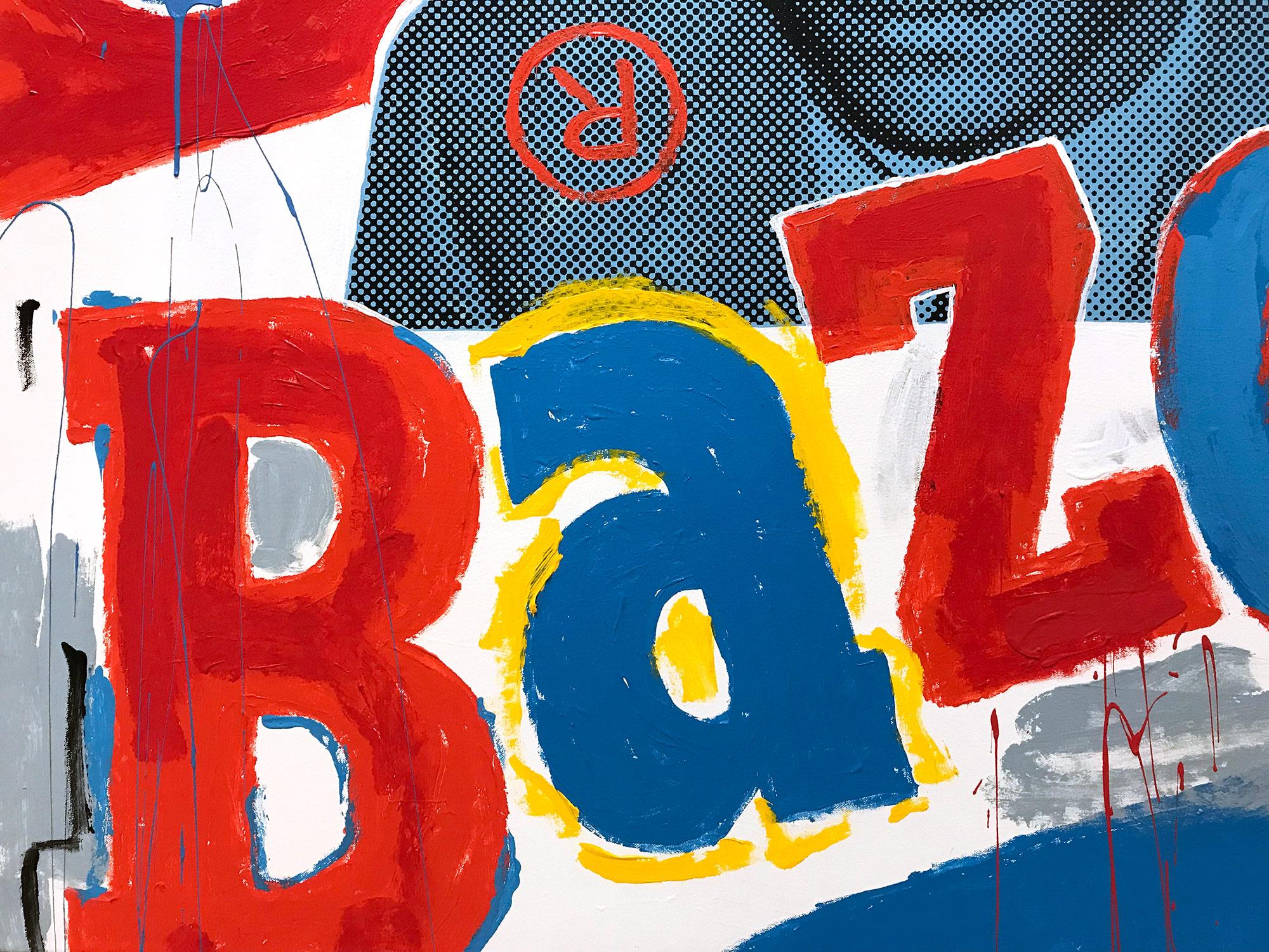 A pop piece depicting Basquiat with Bazooka Gum. With impasto painting and silkscreening we are drawn to the movement, as the artist is able to engage his viewer with contrasting highlights and shadow. This piece is on gallery wrap canvas and is