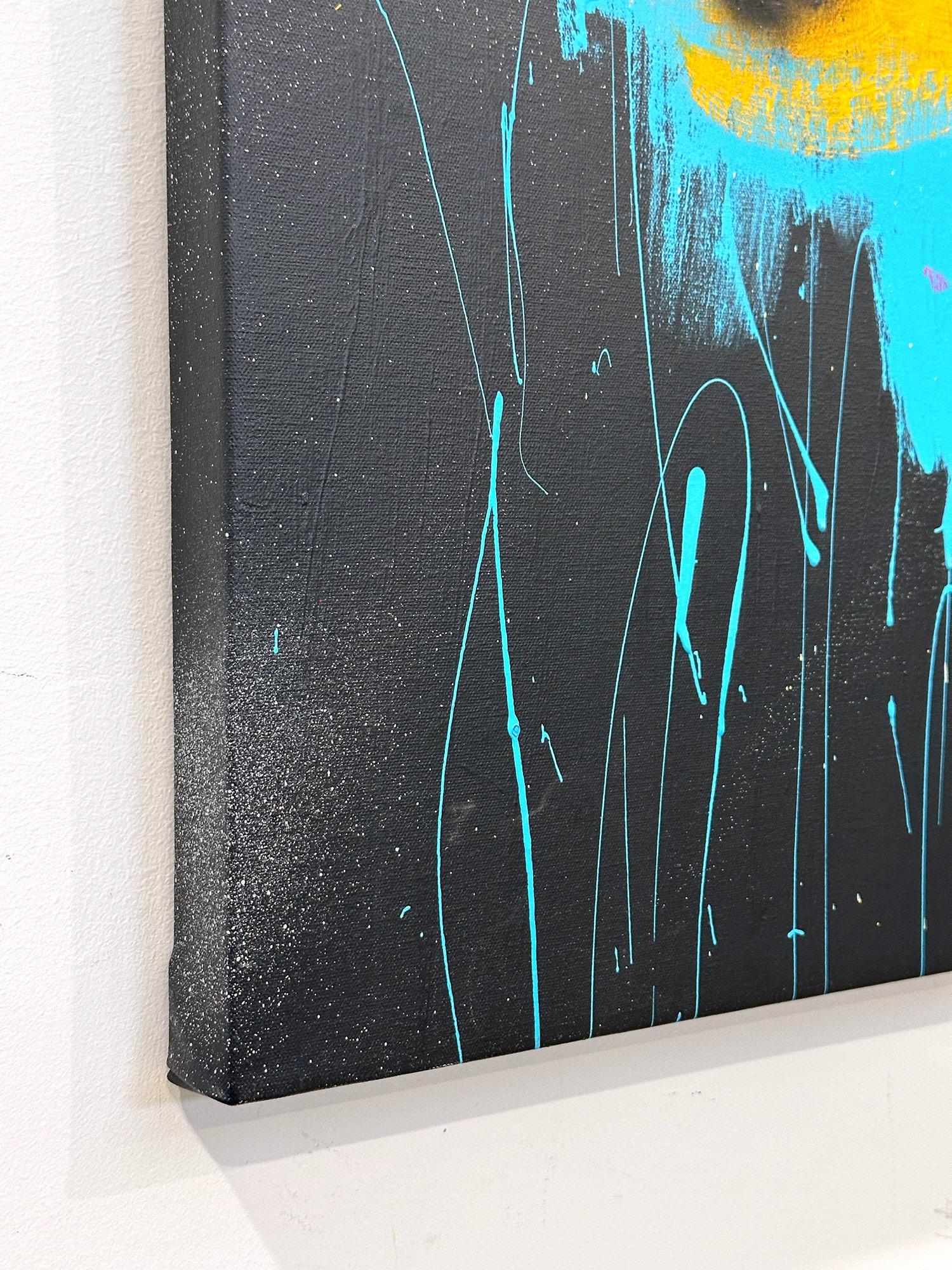 „Blue-Eyed Soul“ Bunte Formen mit schwarzem Hintergrund, abstraktes Pop-Art-Gemälde im Angebot 8