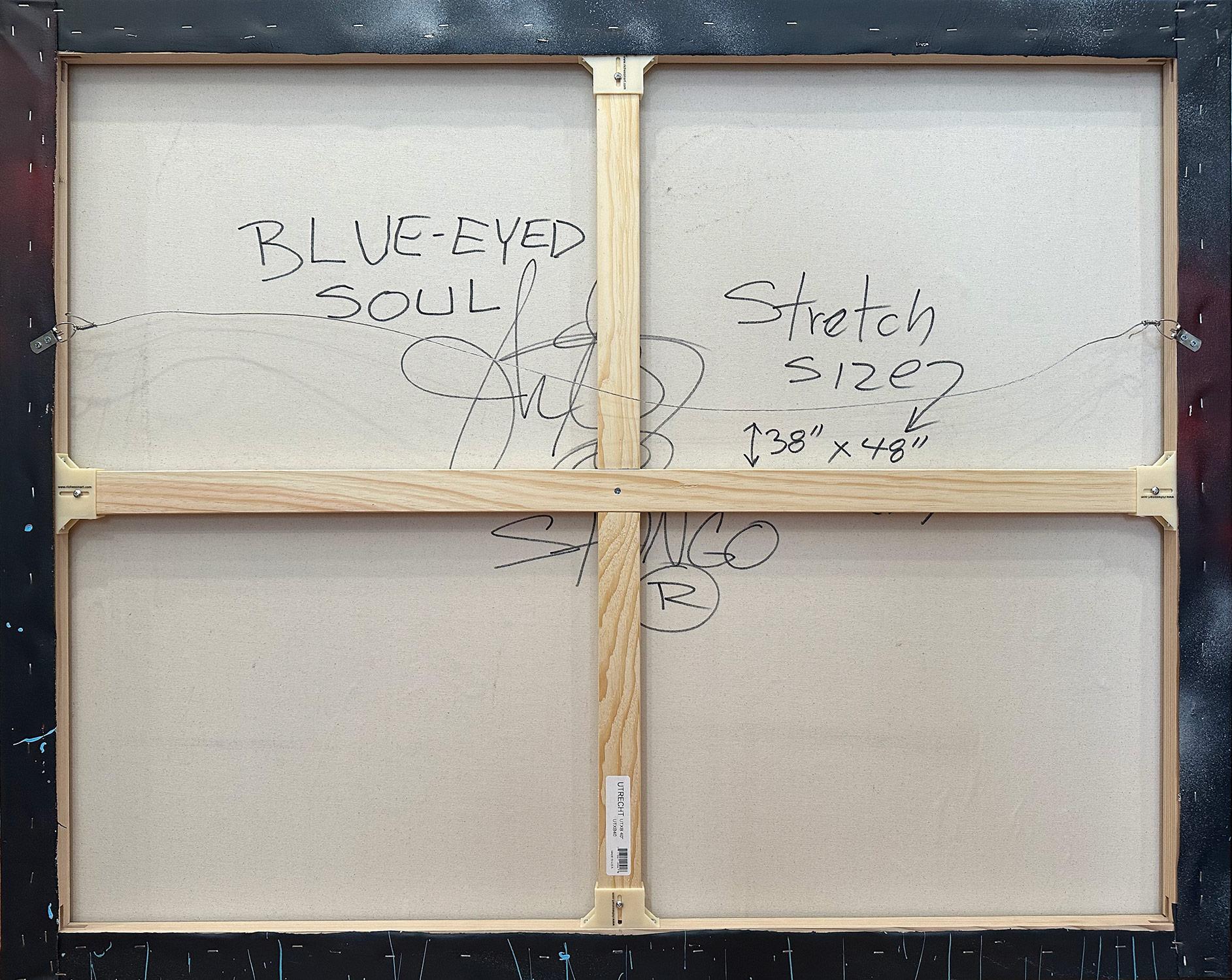 „Blue-Eyed Soul“ Bunte Formen mit schwarzem Hintergrund, abstraktes Pop-Art-Gemälde im Angebot 12