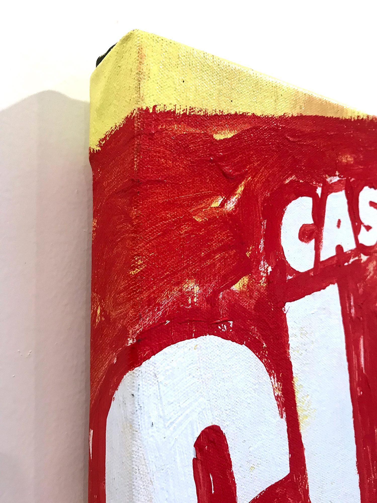 „Cassius Clay“ Muhammad Ali Pop-Art-Gemälde auf Leinwand mit rotem und gelbem Hintergrund im Angebot 7
