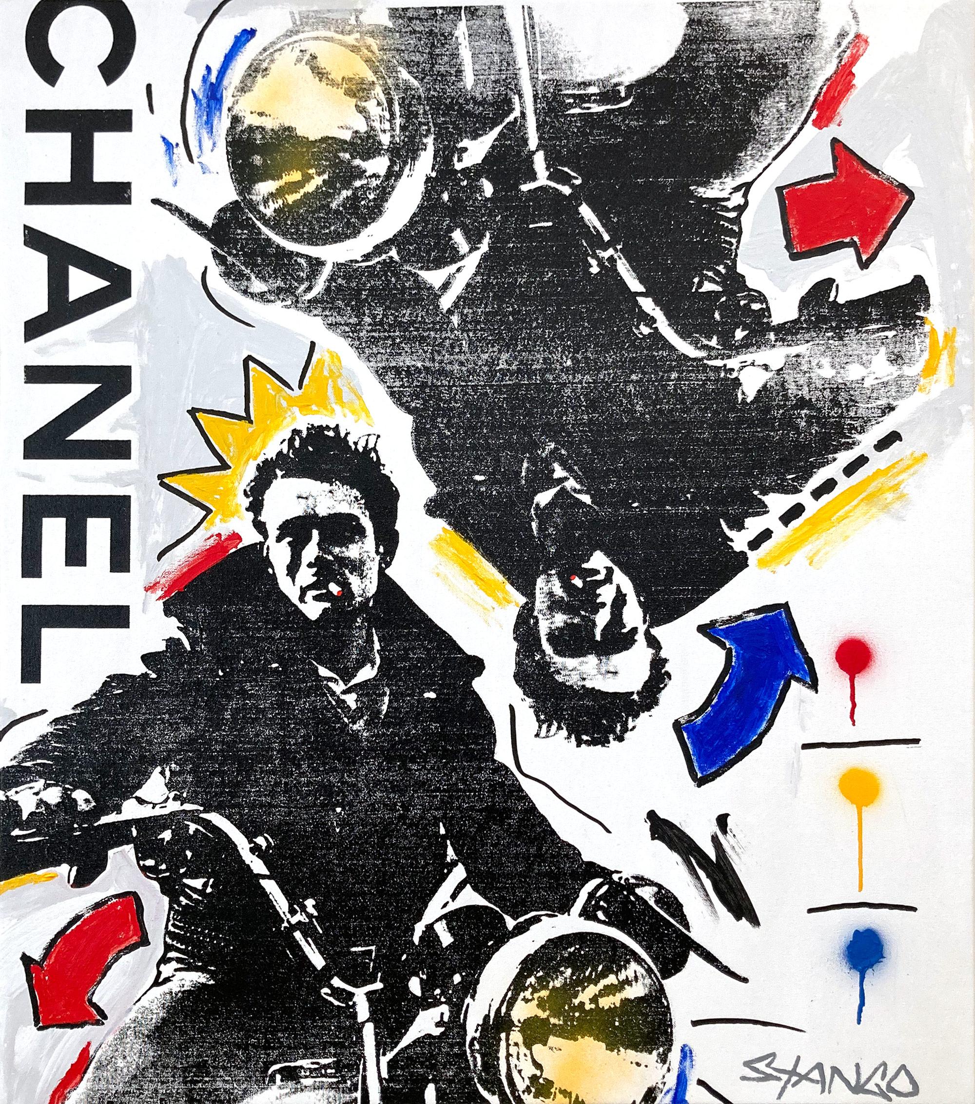 "Chanel James Dean" Contemporary Pop Art Mixed Media Acrylic Painting on Canvas