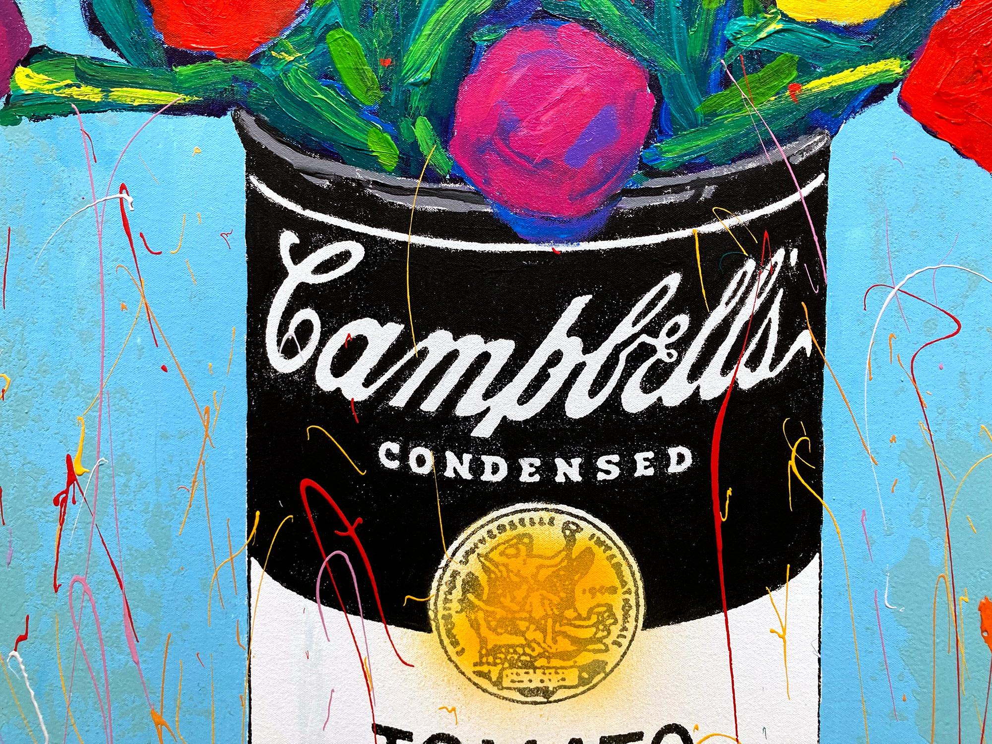 Peinture acrylique Pop Art Campbells Soup Can & Tulipe Flowers en vente 8