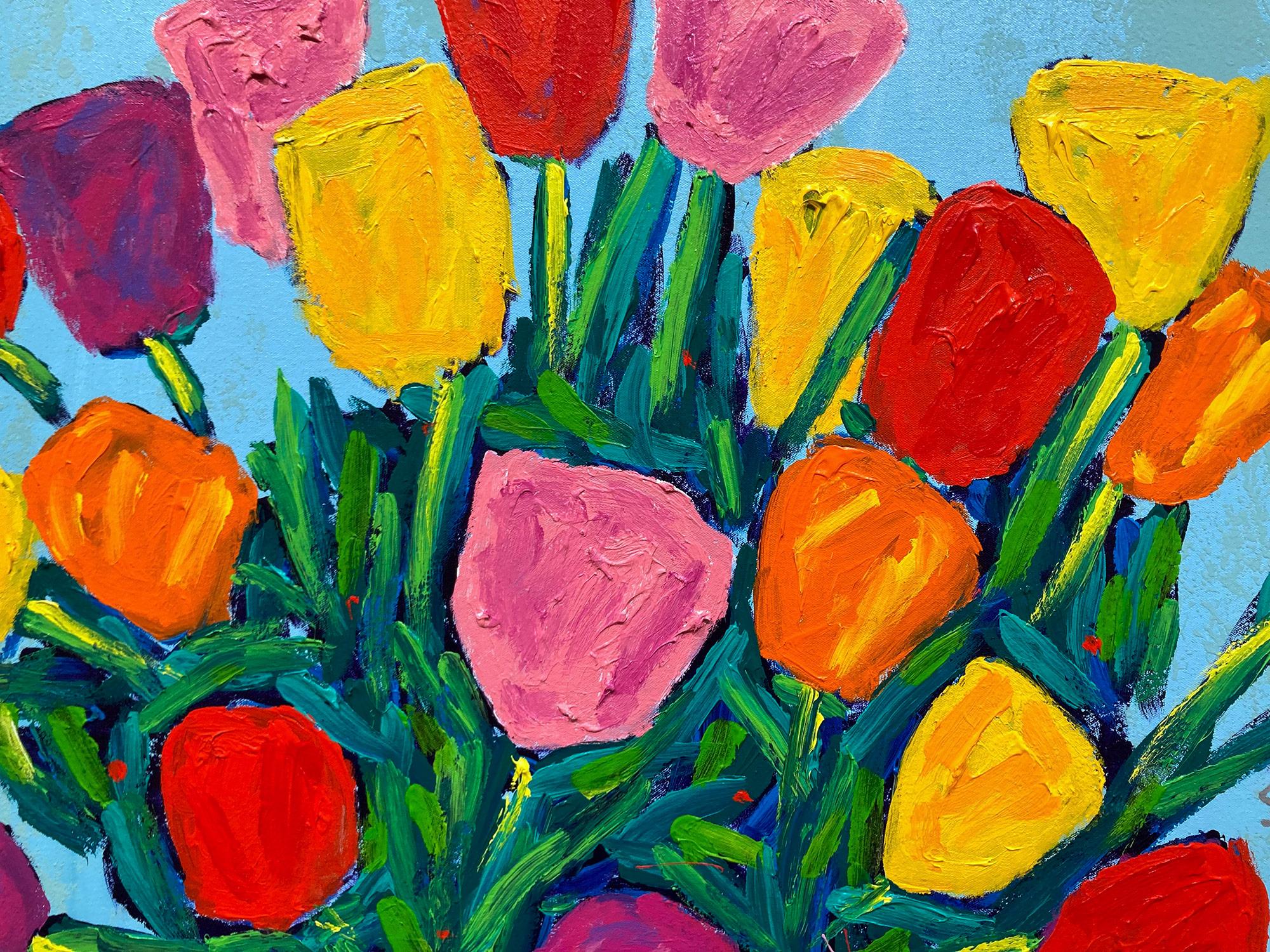 Peinture acrylique Pop Art Campbells Soup Can & Tulipe Flowers en vente 6