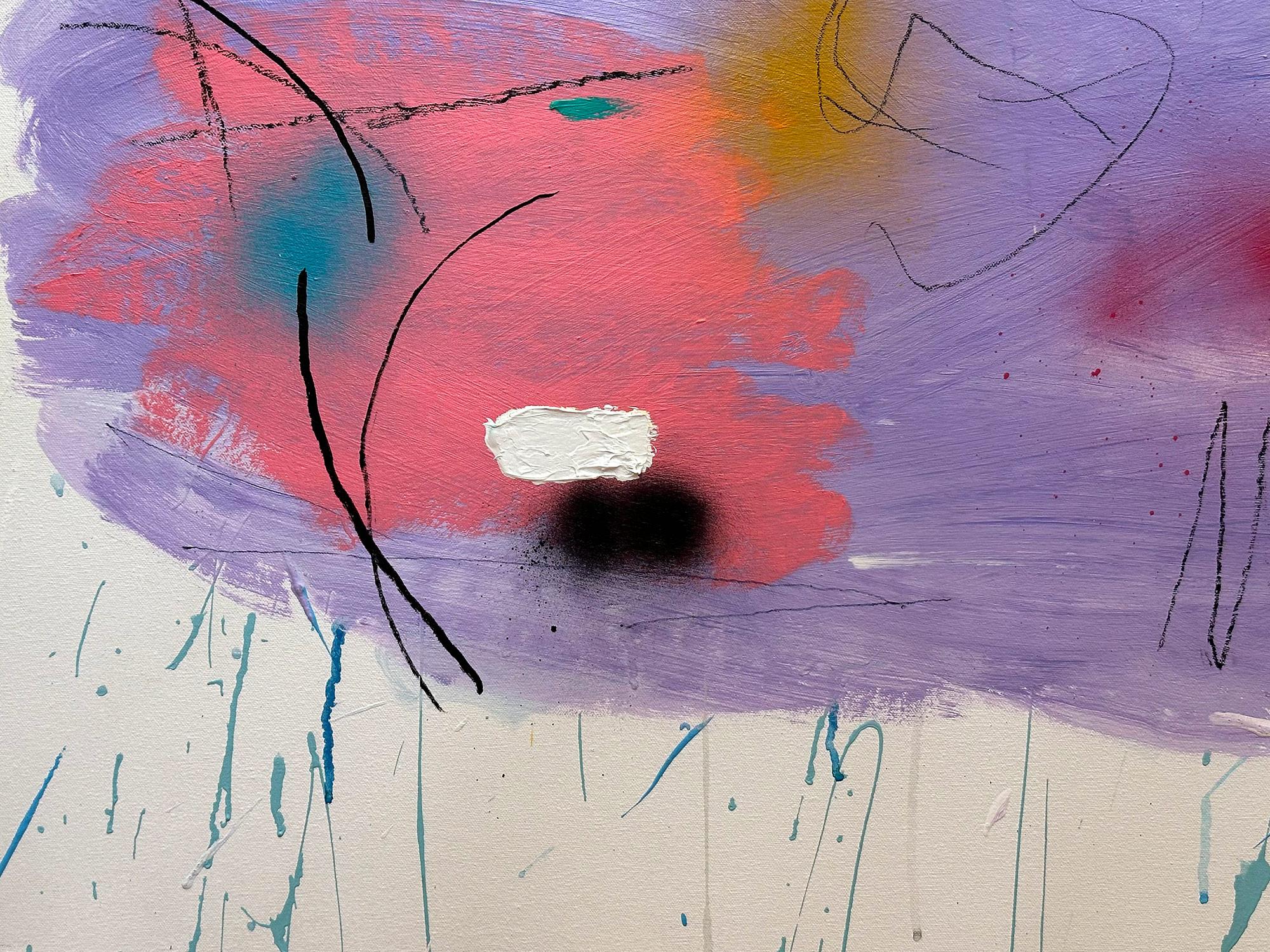 Buntes abstraktes Pop-Art-Acrylgemälde „Ghost Rider“ auf hellem Hintergrund, farbenfrohes Acryl im Angebot 3