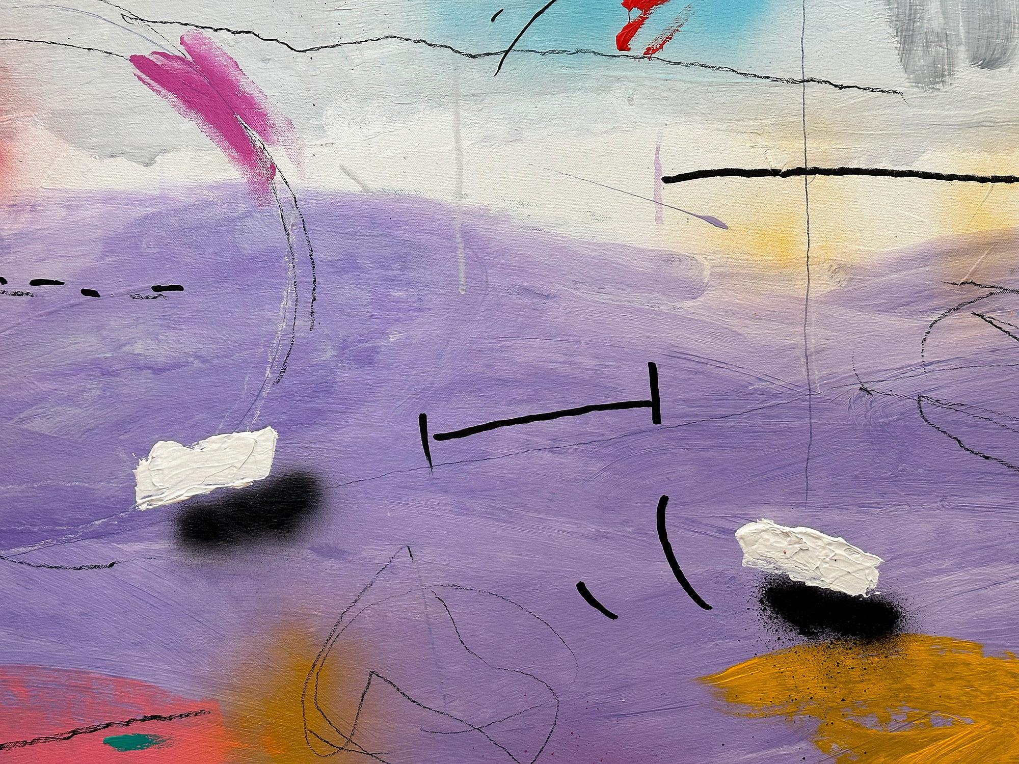 Buntes abstraktes Pop-Art-Acrylgemälde „Ghost Rider“ auf hellem Hintergrund, farbenfrohes Acryl im Angebot 5