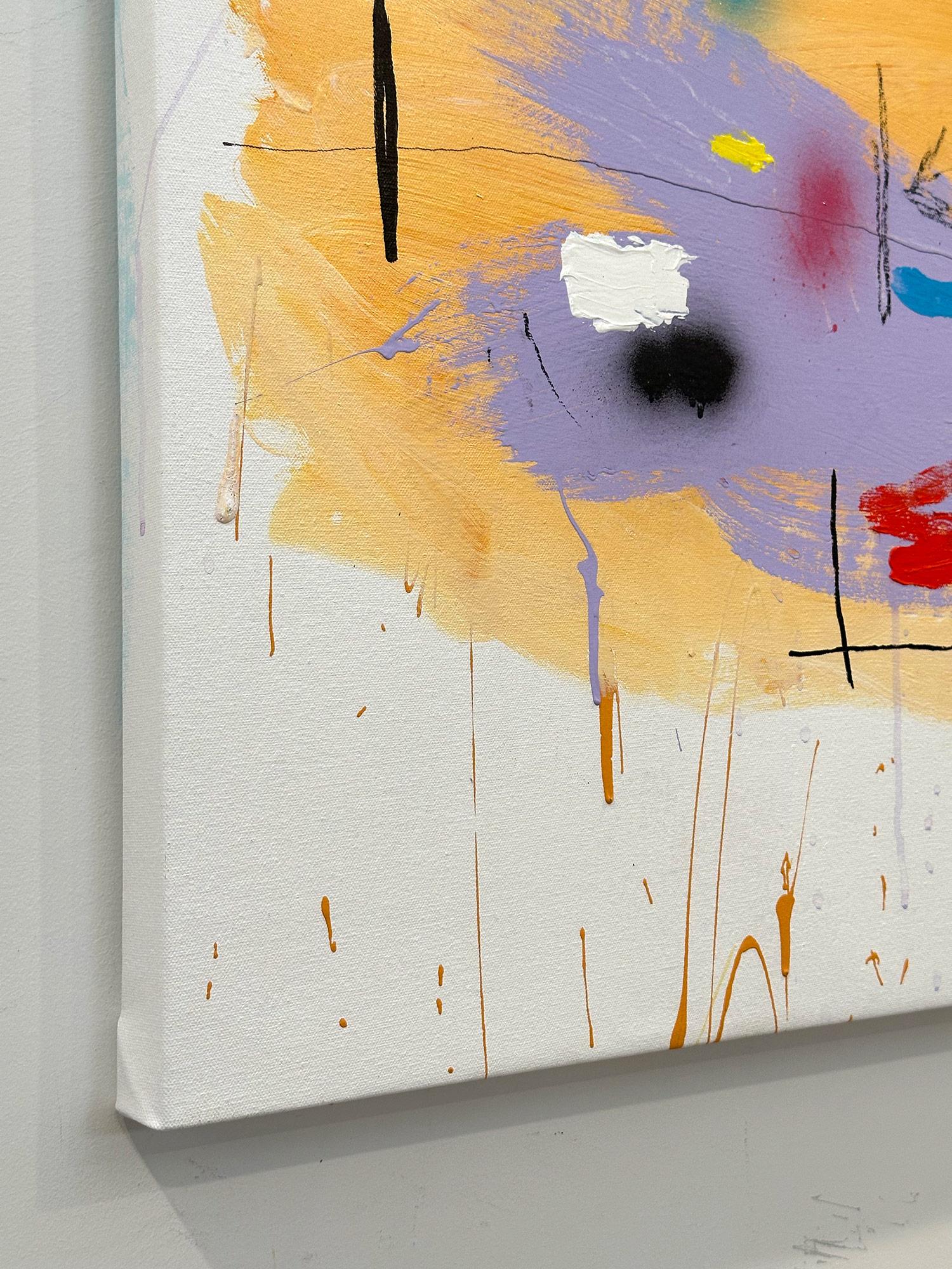 Abstraktes Pop-Art-Gemälde „High Noon“, farbenfrohe Formen mit hellem Hintergrund im Angebot 7