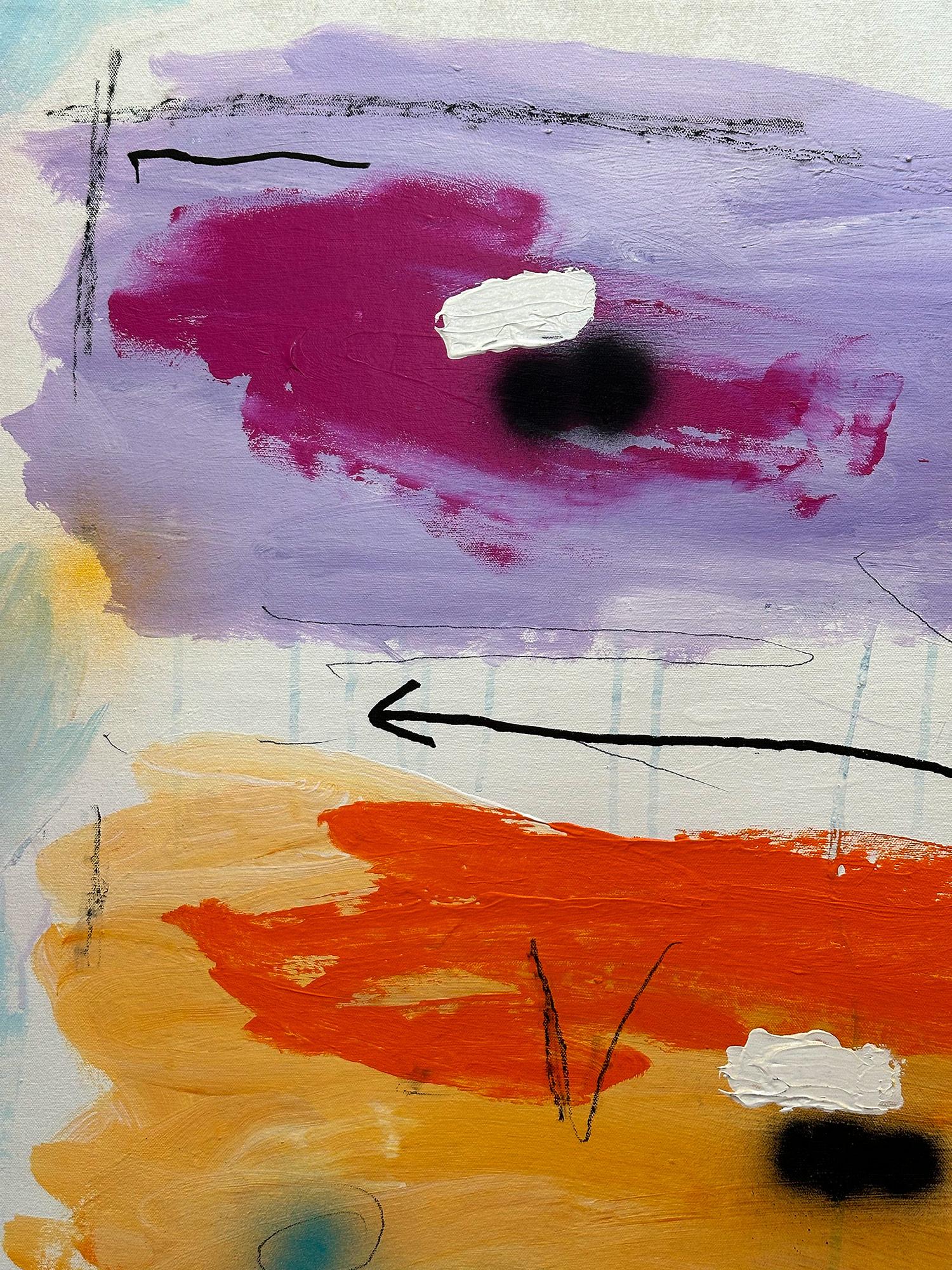 Abstraktes Pop-Art-Gemälde „High Noon“, farbenfrohe Formen mit hellem Hintergrund – Painting von John Stango