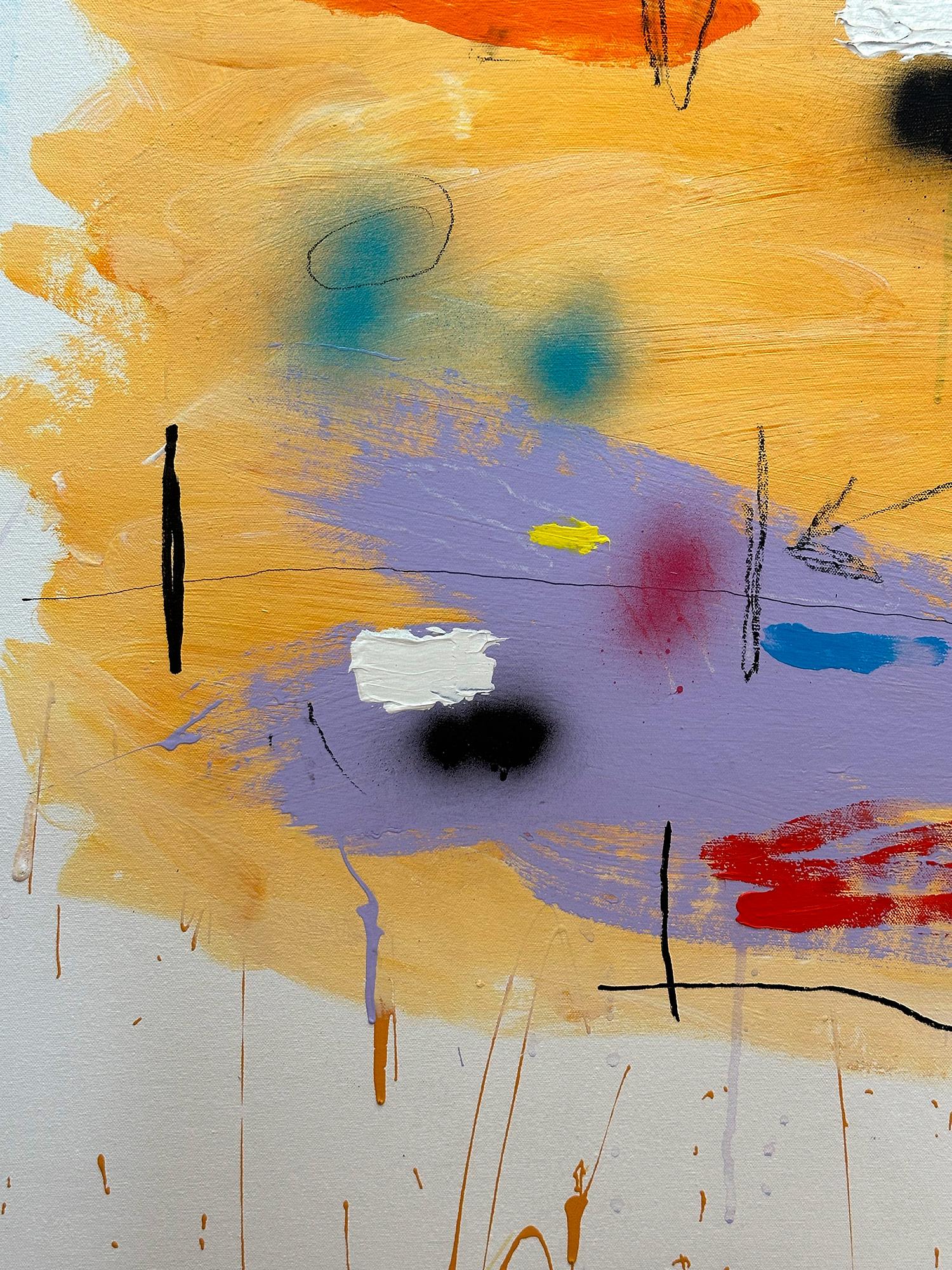 Abstraktes Pop-Art-Gemälde „High Noon“, farbenfrohe Formen mit hellem Hintergrund im Angebot 1
