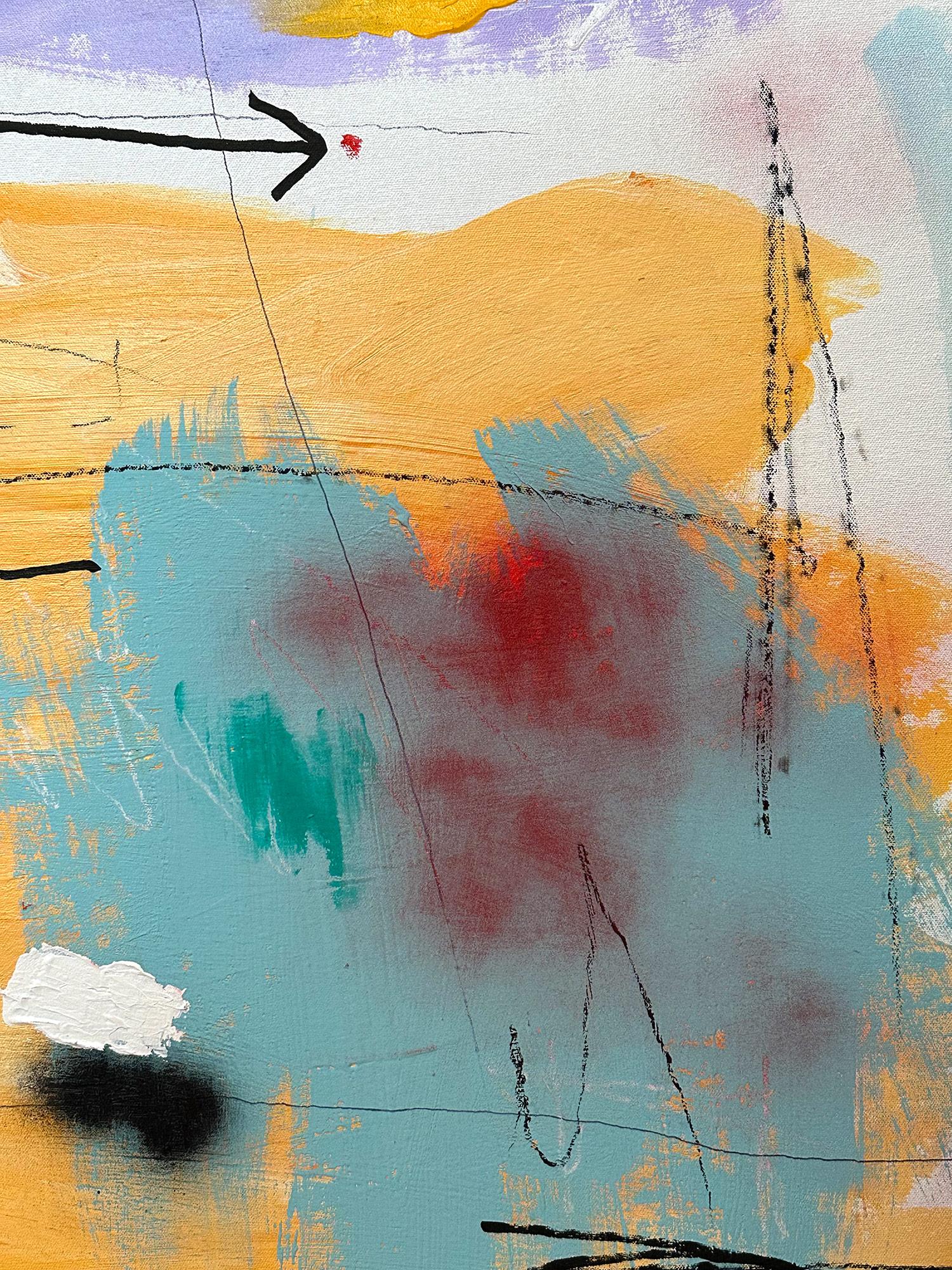 Abstraktes Pop-Art-Gemälde „High Noon“, farbenfrohe Formen mit hellem Hintergrund im Angebot 5
