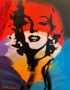 Marilyn, Ritratto Pop Art di Marilyn Monroe, Acrilico su tela, firmato 