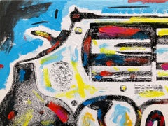 "Mob Rat" Mickey Mouse and Smith & Wesson Gun Pop Art Acrylic Painting on Canvas