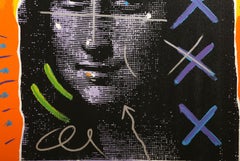 Mona Lisa, Pop Art Acrylic, Marker, and Screenprint on Canvas by John Stango