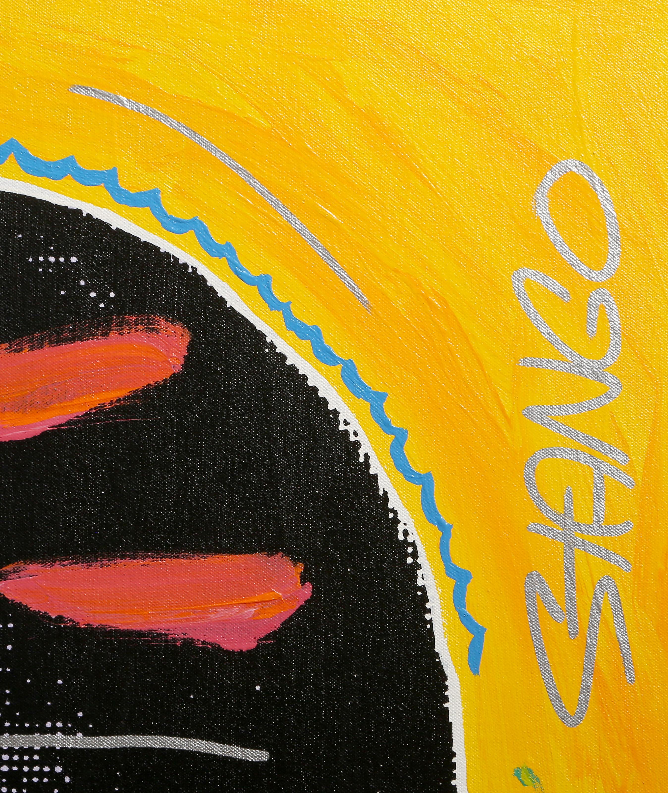 Mona Lisa, Pop Art Acrylic, Marker, and Screenprint on Canvas by John Stango For Sale 2