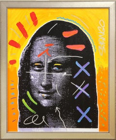 Mona Lisa, Pop Art Acrylic, Marker, and Screenprint on Canvas by John Stango