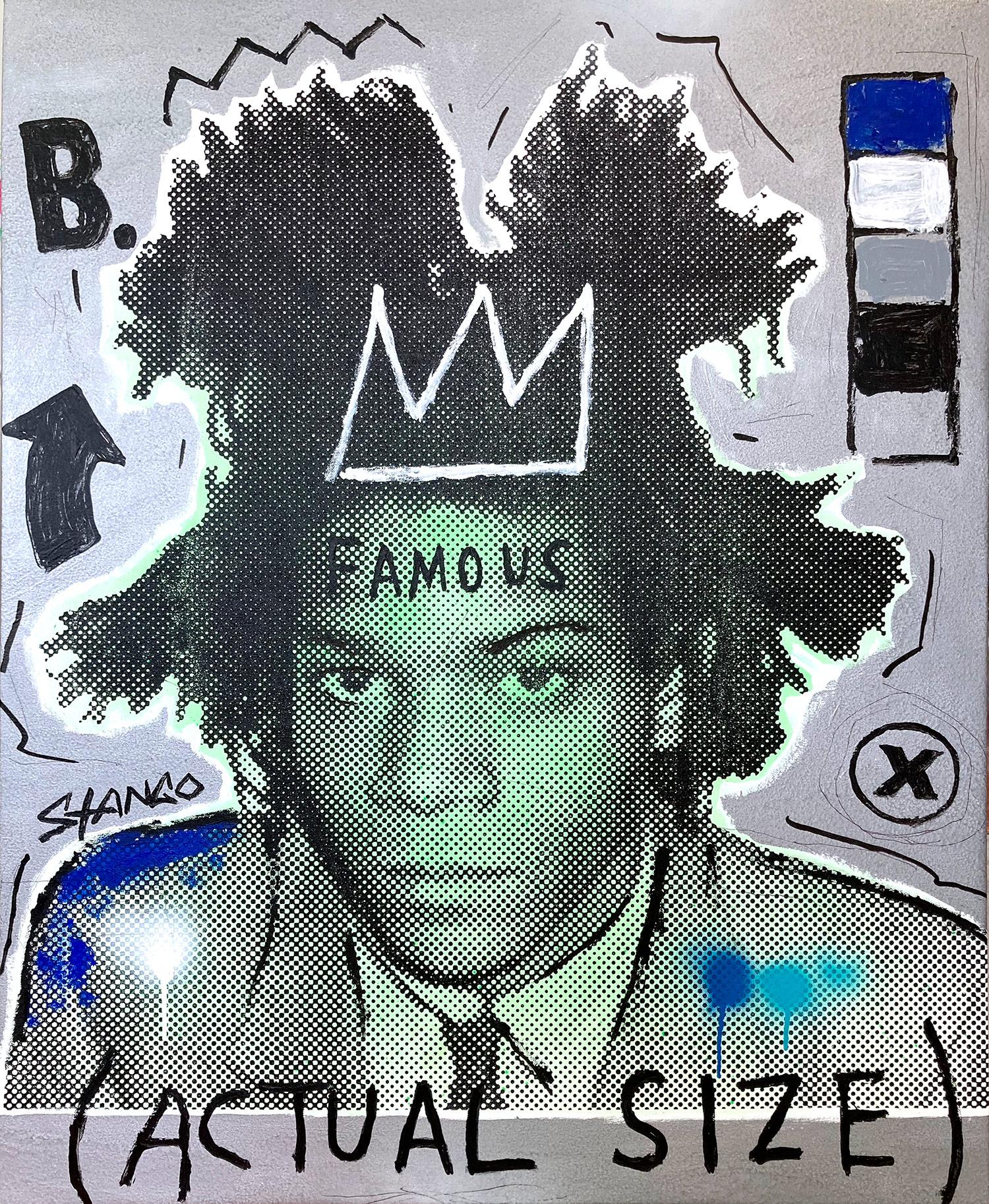Portrait Painting di John Stango - "SAMO Actual Size" Pop Art Jean-Michel Basquiat Pittura acrilica su tela