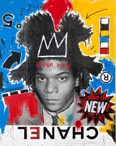 « SAMO Upper View » Chanel n°5 et Jean Michel Basquiat, peinture acrylique sur toile