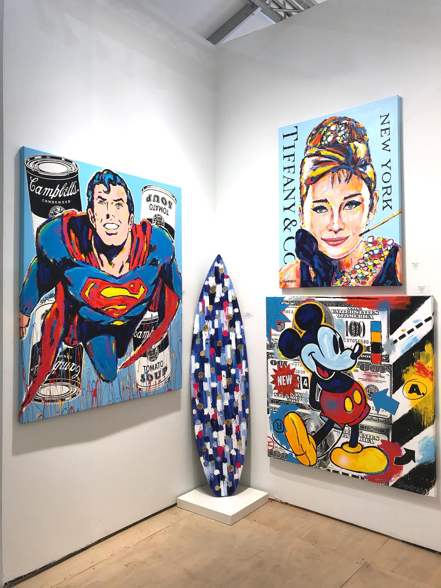 Peinture Pop Art sur toile « Souperman » Superman & Campbells Soup Blue Background 8