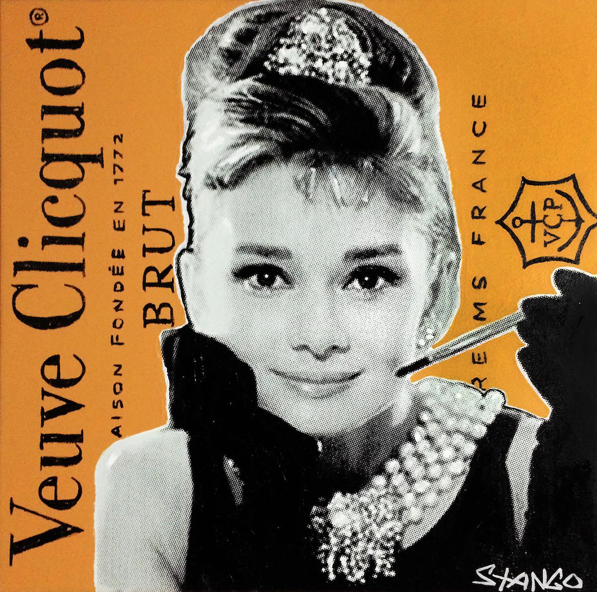 Superstar Audrey in Veuve  - Painting by John Stango