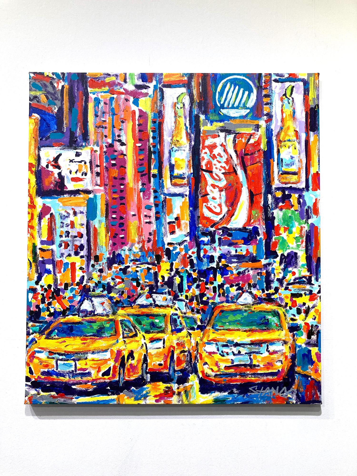 „Times Square“ Buntes Gemälde auf Leinwand, Midtown Manhattan, NYC, farbenfrohe Pop-Art-Szene im Angebot 13