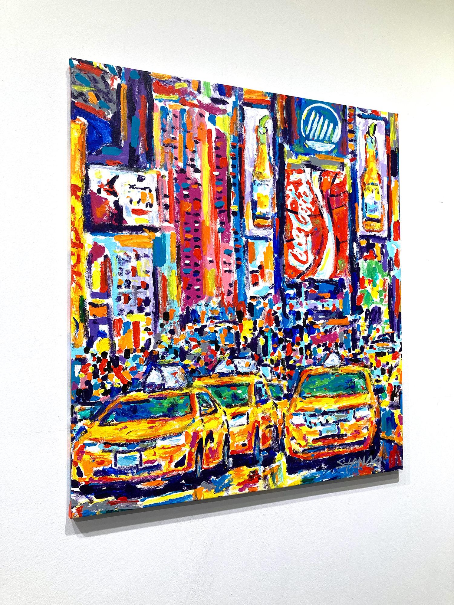 „Times Square“ Buntes Gemälde auf Leinwand, Midtown Manhattan, NYC, farbenfrohe Pop-Art-Szene im Angebot 14