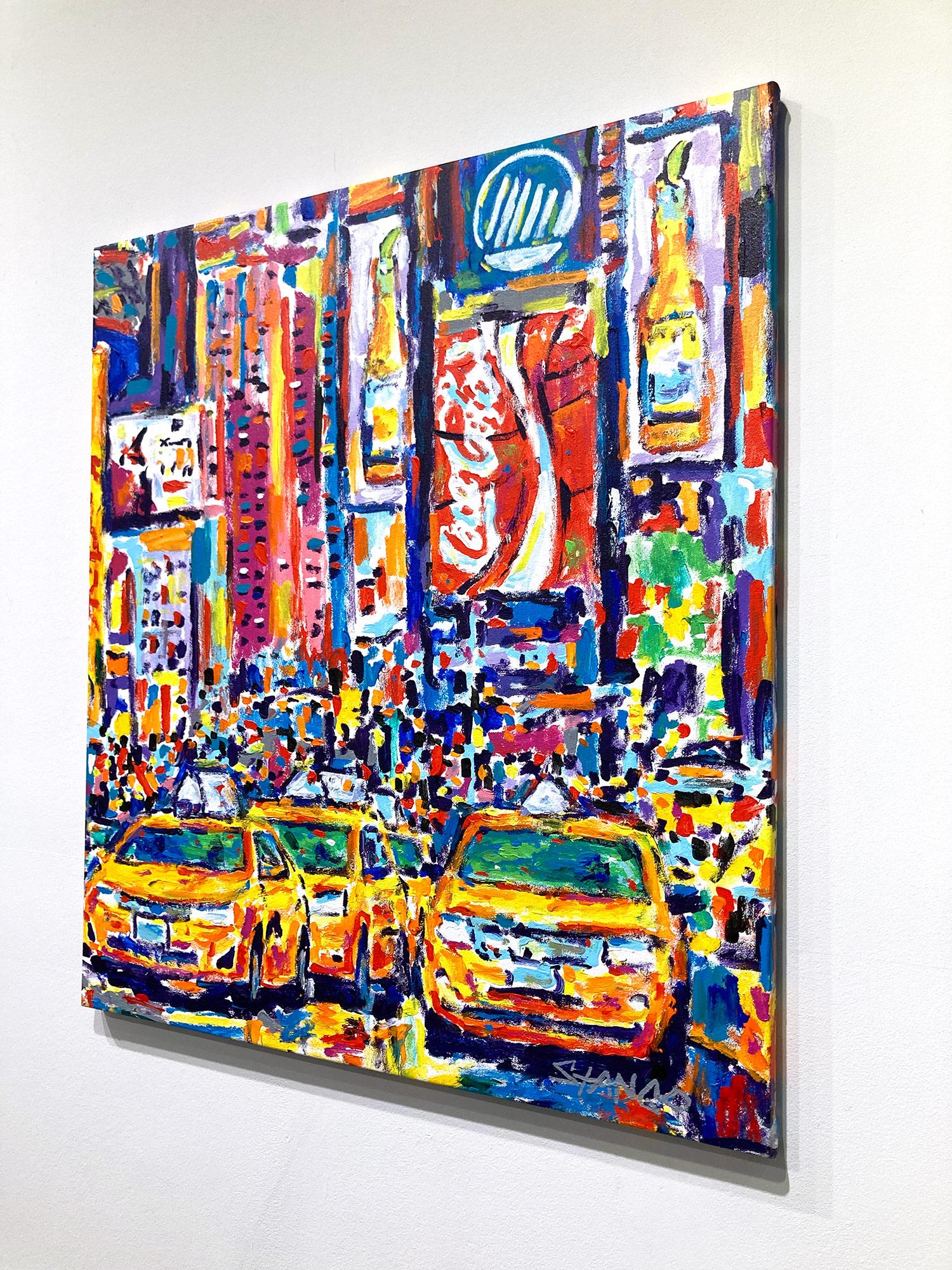 „Times Square“ Buntes Gemälde auf Leinwand, Midtown Manhattan, NYC, farbenfrohe Pop-Art-Szene im Angebot 15