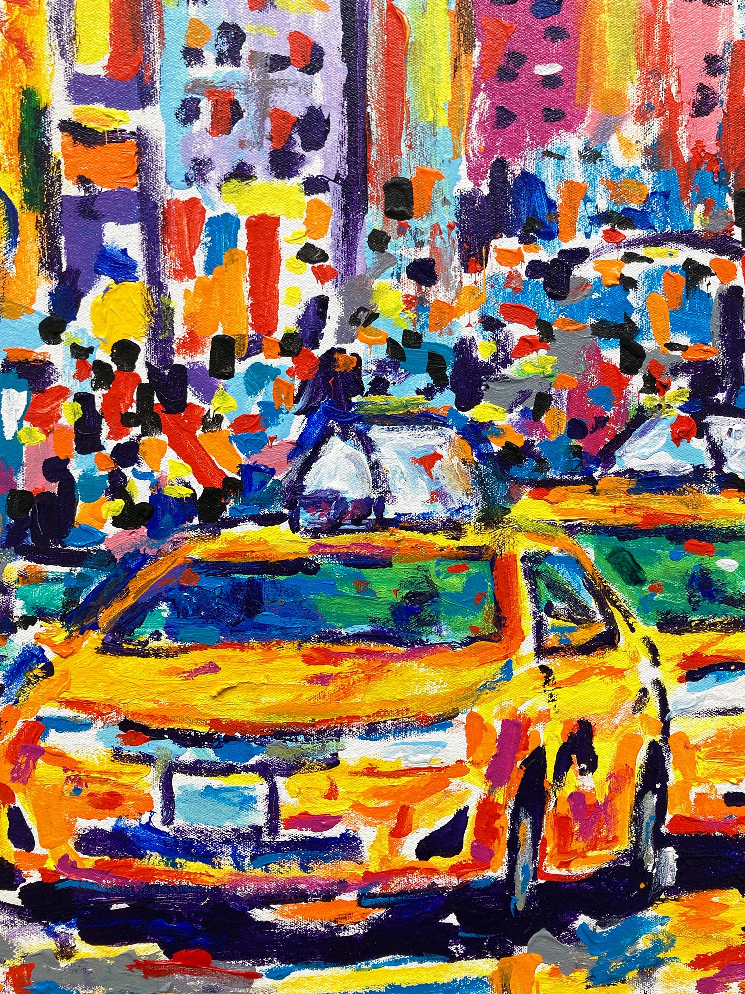 „Times Square“ Buntes Gemälde auf Leinwand, Midtown Manhattan, NYC, farbenfrohe Pop-Art-Szene im Angebot 2