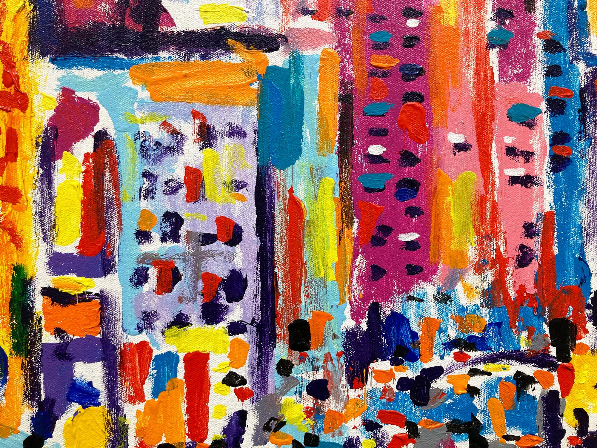 „Times Square“ Buntes Gemälde auf Leinwand, Midtown Manhattan, NYC, farbenfrohe Pop-Art-Szene im Angebot 3