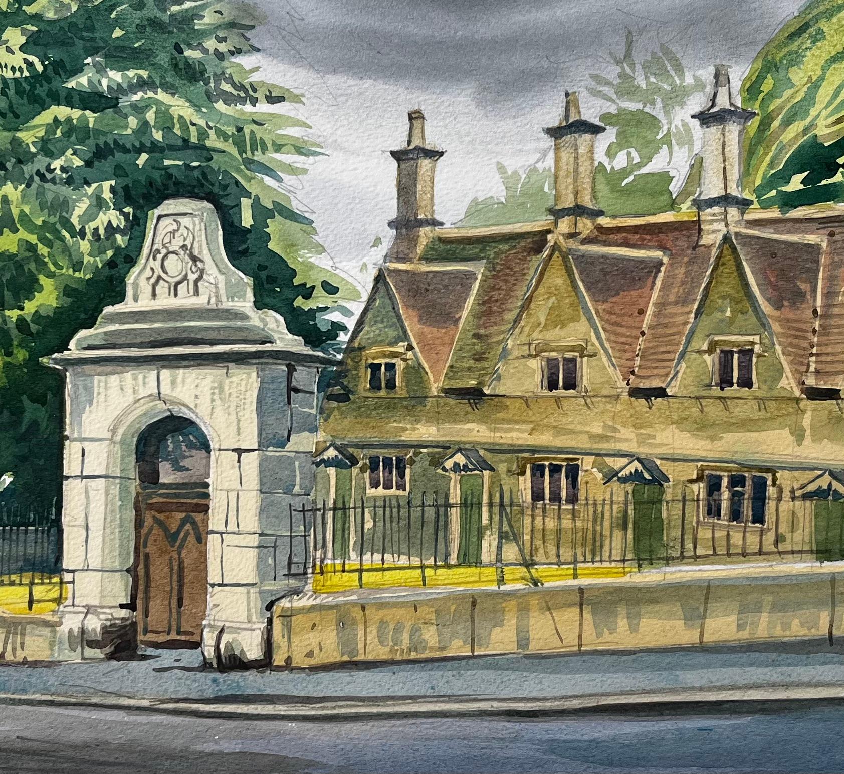 Almshouses und Stone Gateway Chipping Norton Oxfordshire Architektonische Szene im Angebot 1