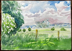 Cuttleslowe Oxford Landscape with Trees Meadow and Summer Sky