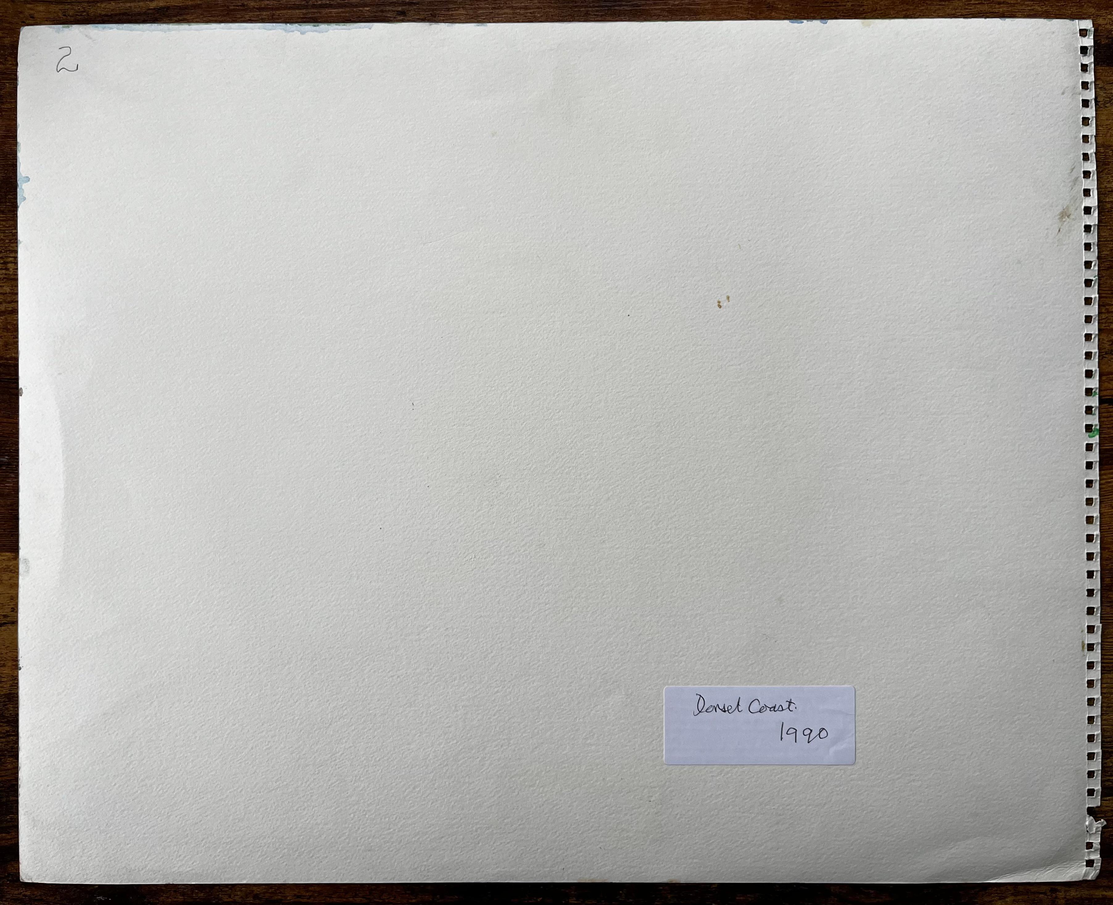 Dorset Coast Abstract Rock Formations with Pebble Beach 1990 Signed Watercolour For Sale 3