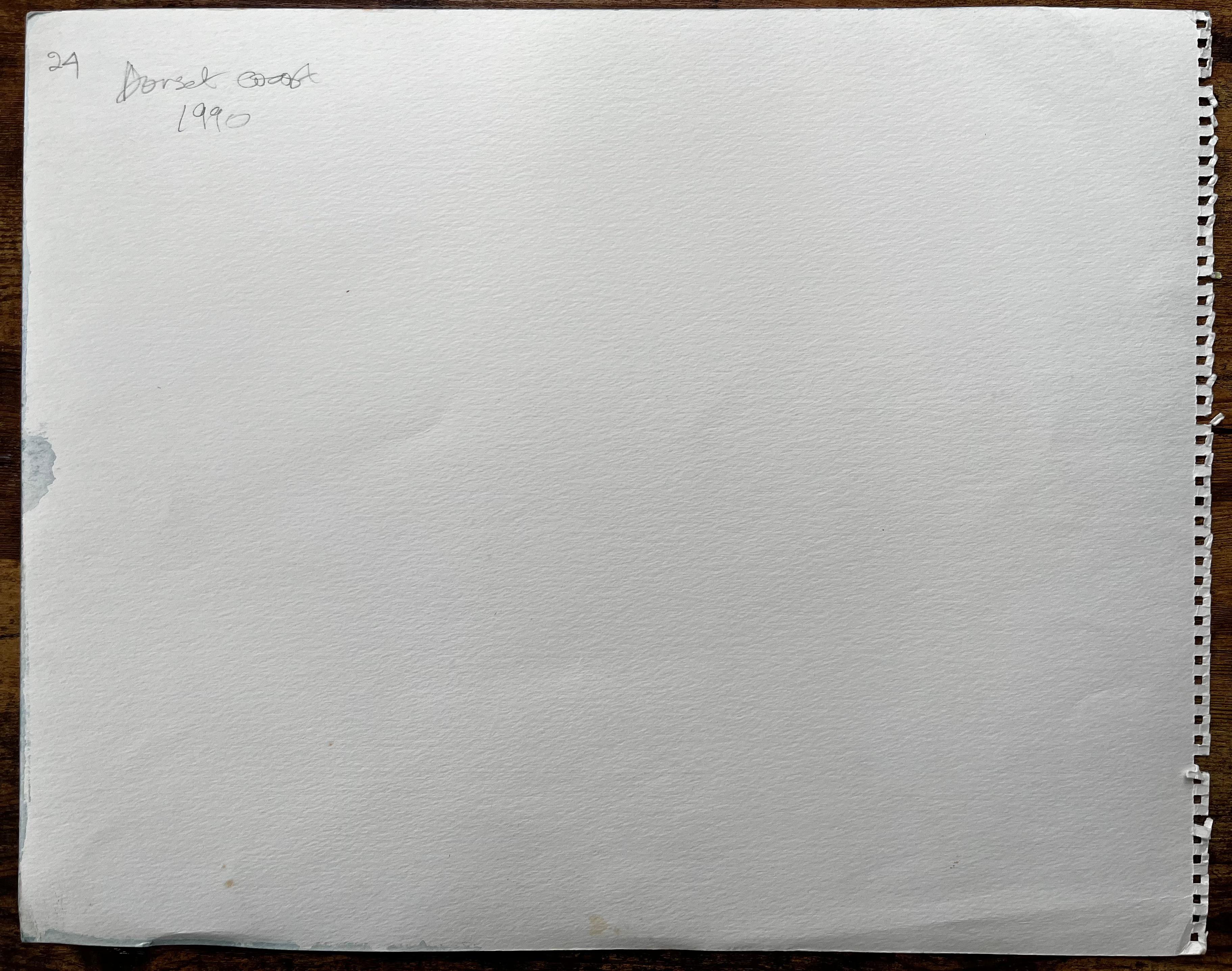 Côte dramatique du Dorset, falaises et mer 1990 Aquarelle de John Steane en vente 3