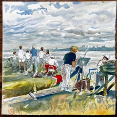 Flatford Mill Painting Course Group of Artists by British Painter John Steane