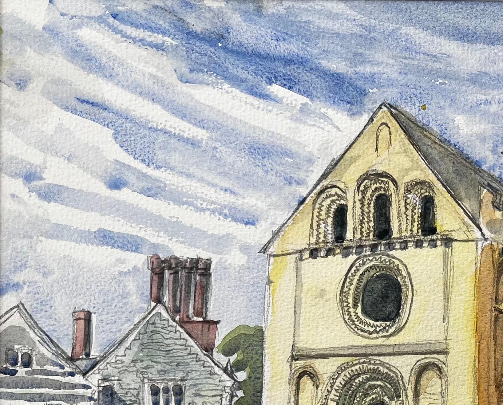 Iffley Church Oxfordshire Romanische Architektur Britische Church's Malerei im Angebot 1