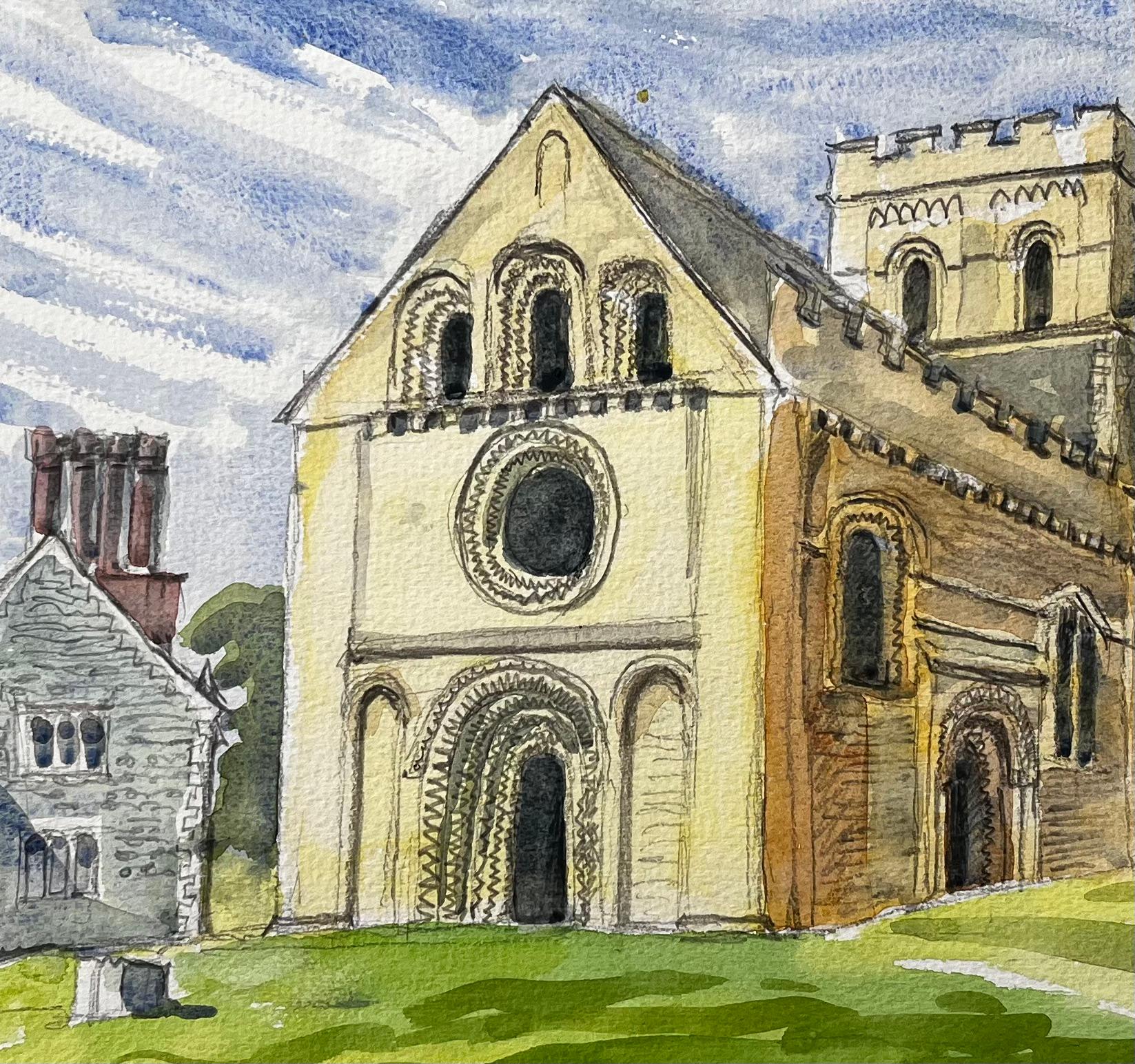 Iffley Church Oxfordshire Romanische Architektur Britische Church's Malerei im Angebot 2