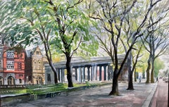 The Monument Southport Lord Street Lancashire Signed 1968 British Watercolour