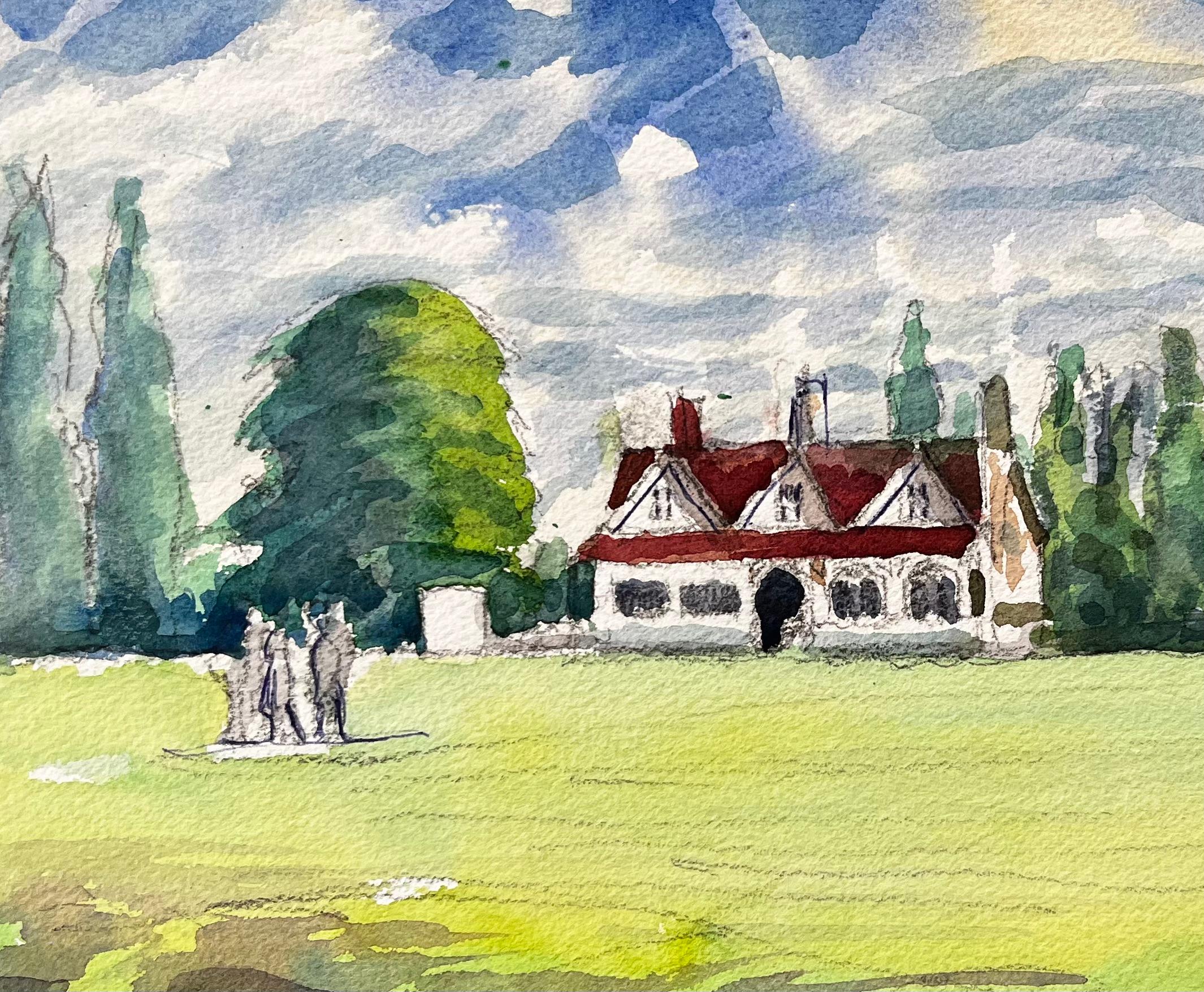 University Parks Oxford Pavillon Rotes Dach Bäume und Skulpturengruppe 2016 im Angebot 2