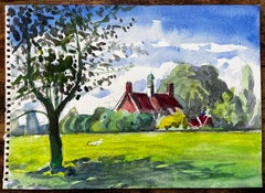 University Parks Oxford Red Roof Building Summer Trees and Open Field 2015