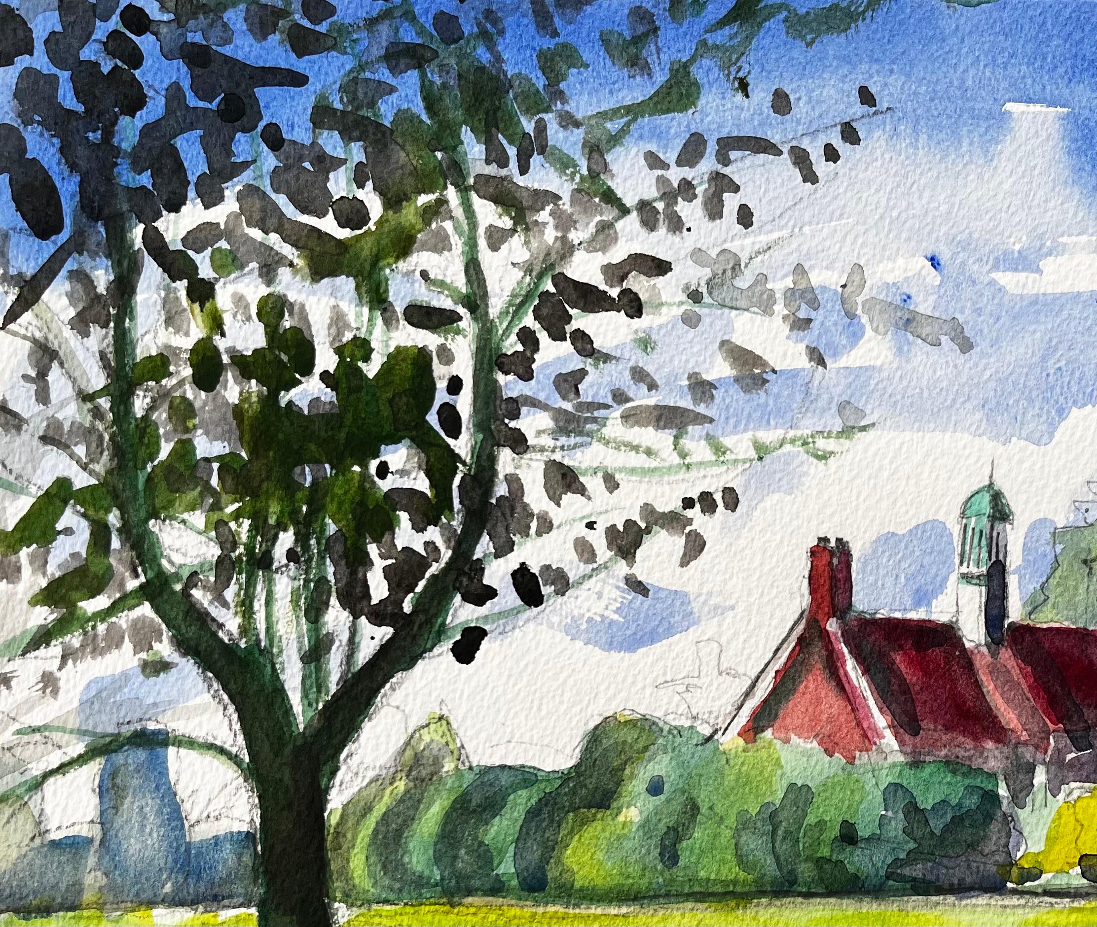 University Parks Oxford Red Roof Building Summer Trees and Open Field 2015 For Sale 1