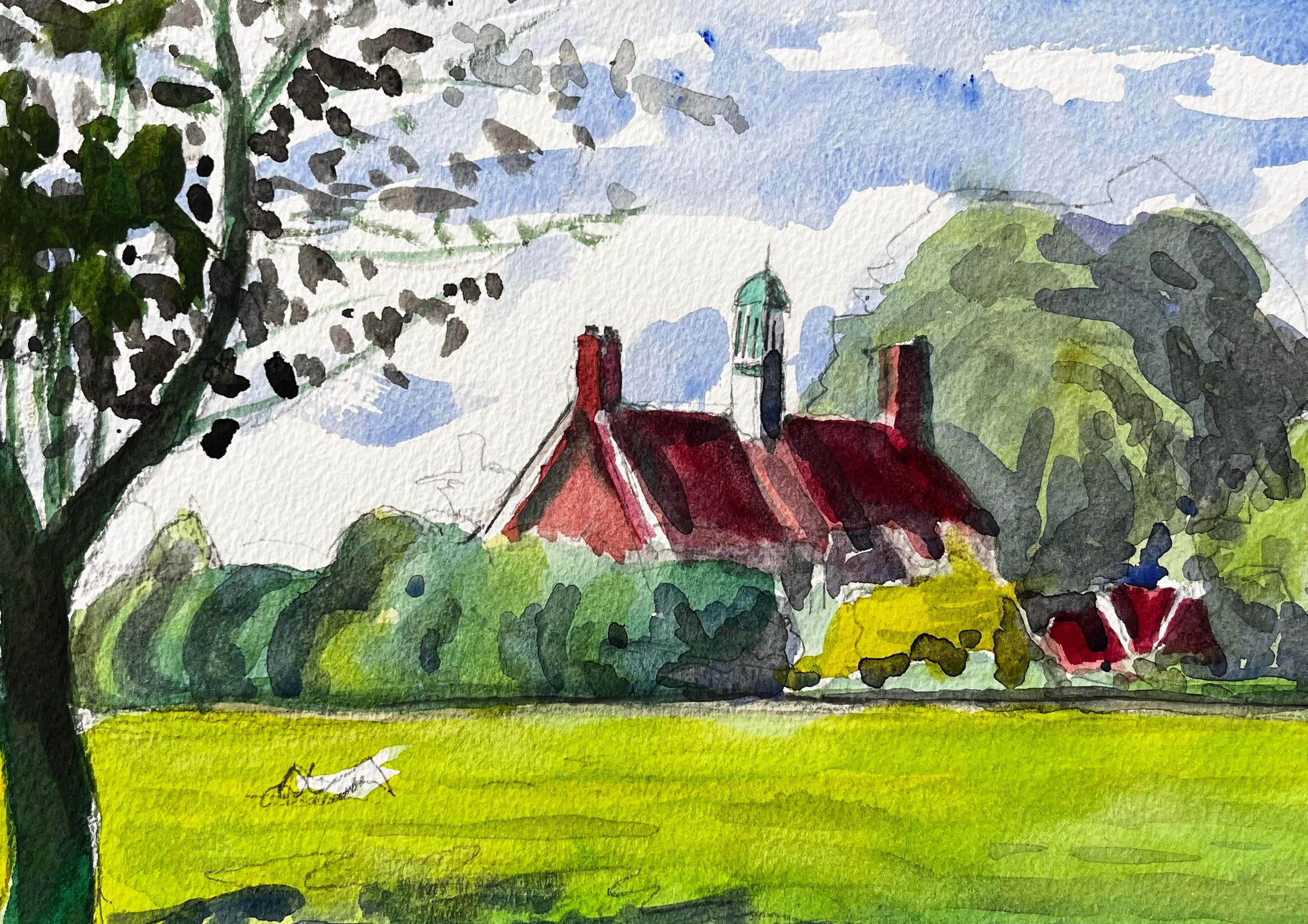 University Parks Oxford Red Roof Building Summer Trees and Open Field 2015 For Sale 2