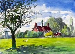 University Parks Oxford Red Roof Building Summer Trees and Open Field 2015
