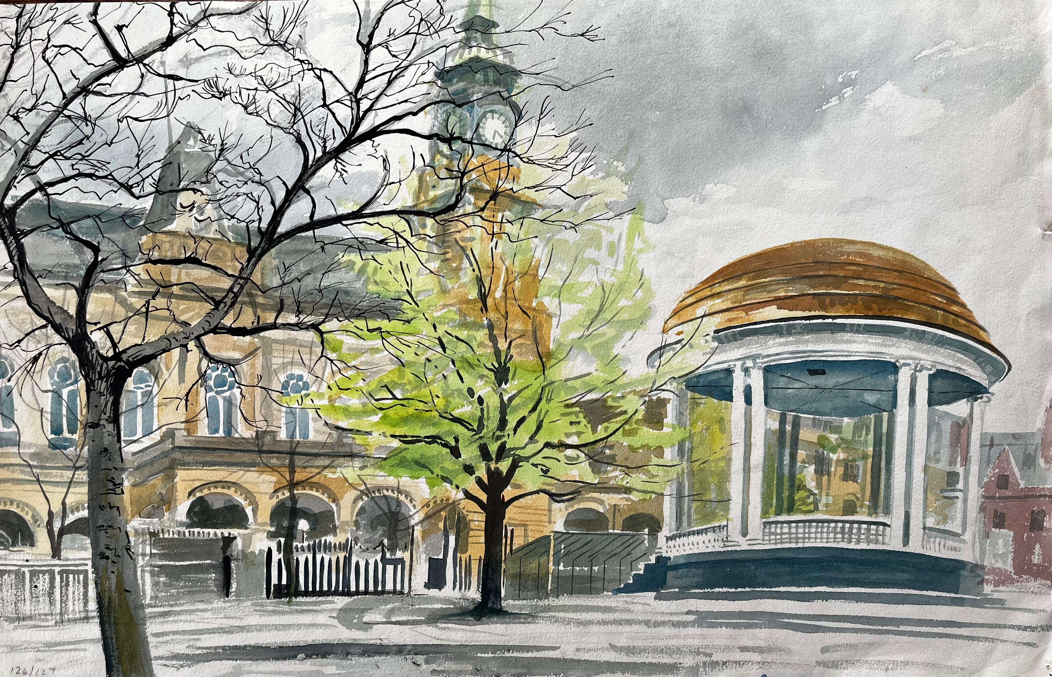Stadt Landschaftszeichnungen und -aquarelle