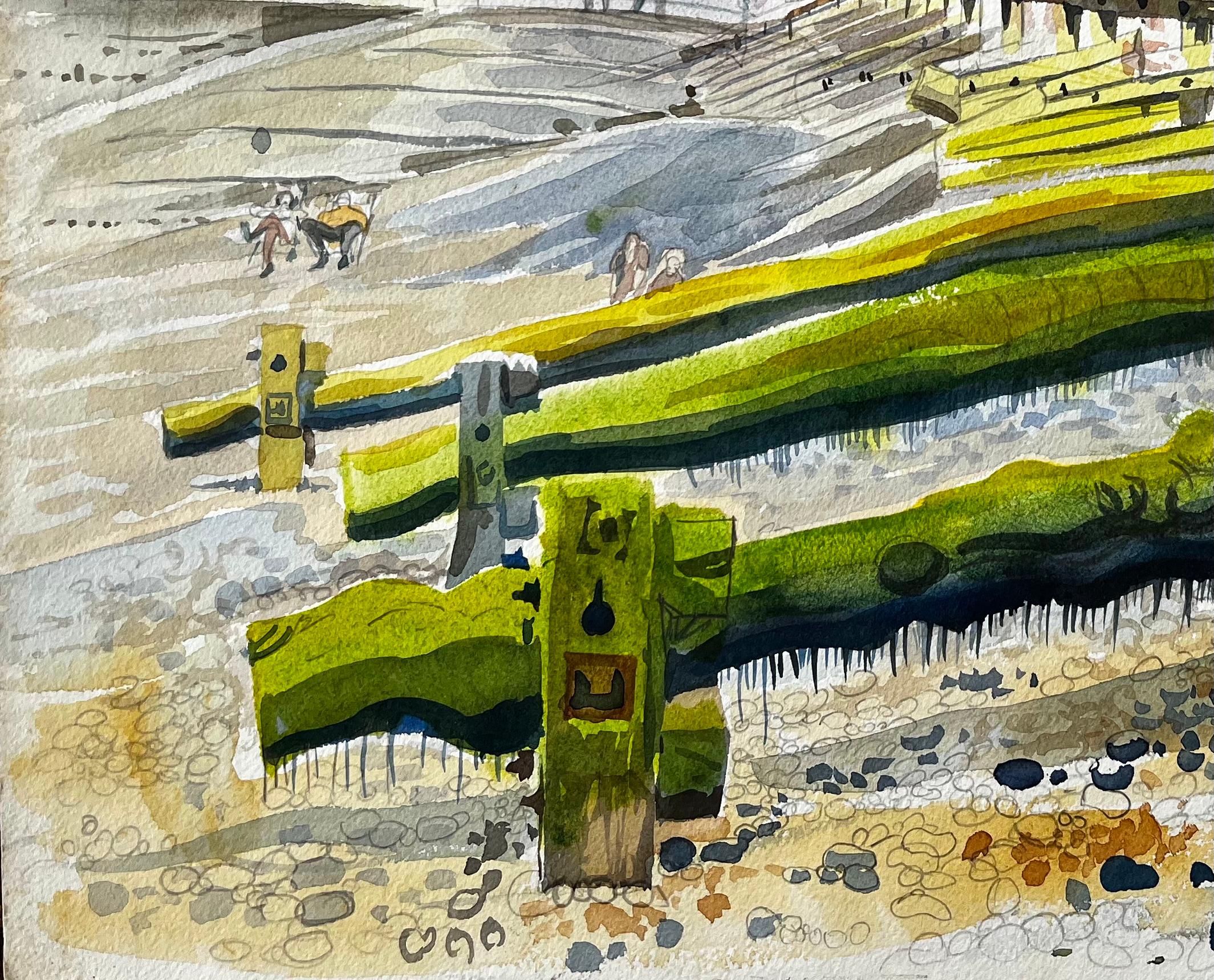 Worthing Seafront View with Pier Groynes and Promenade Architecture 1973 For Sale 1