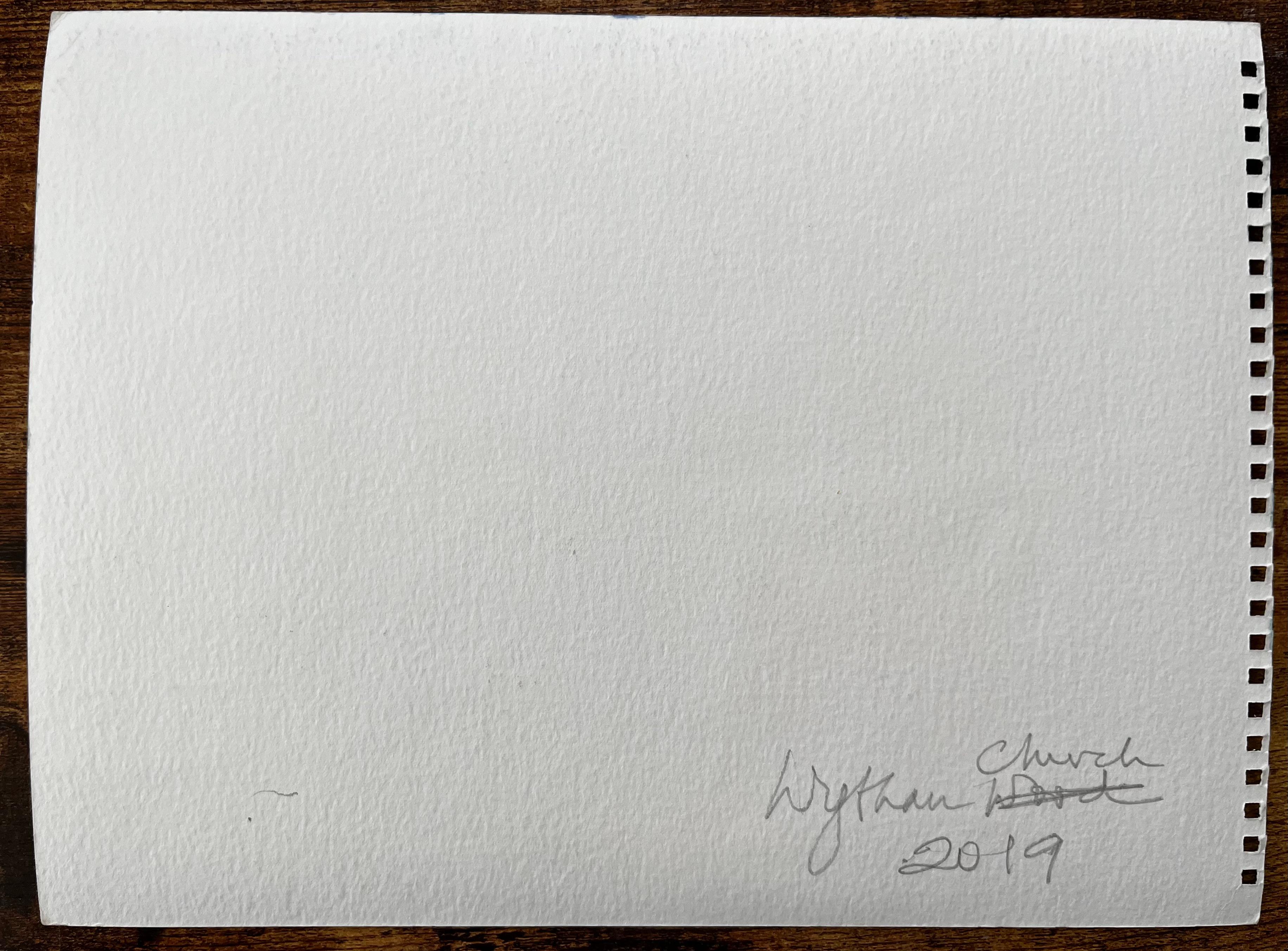 Wytham Church Oxfordshire Aquarellmalerei der historischen Dorfkirche im Angebot 3