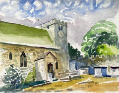 Wytham Church Oxfordshire Aquarellmalerei der historischen Dorfkirche