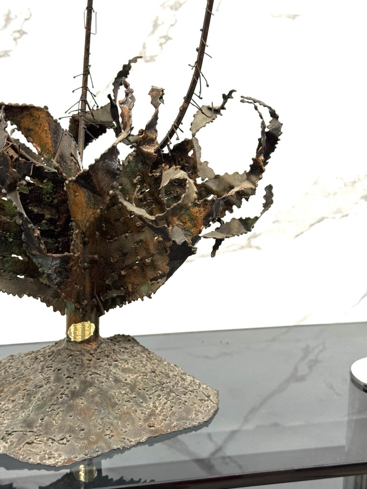 Mid-20th Century John Steck Desert Rose Vintage Brutalist Sculpture in Metal For Sale