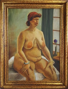 Vintage Rubenesque nude woman . full figure Nude Regionalism  - "Hilda Nellis"