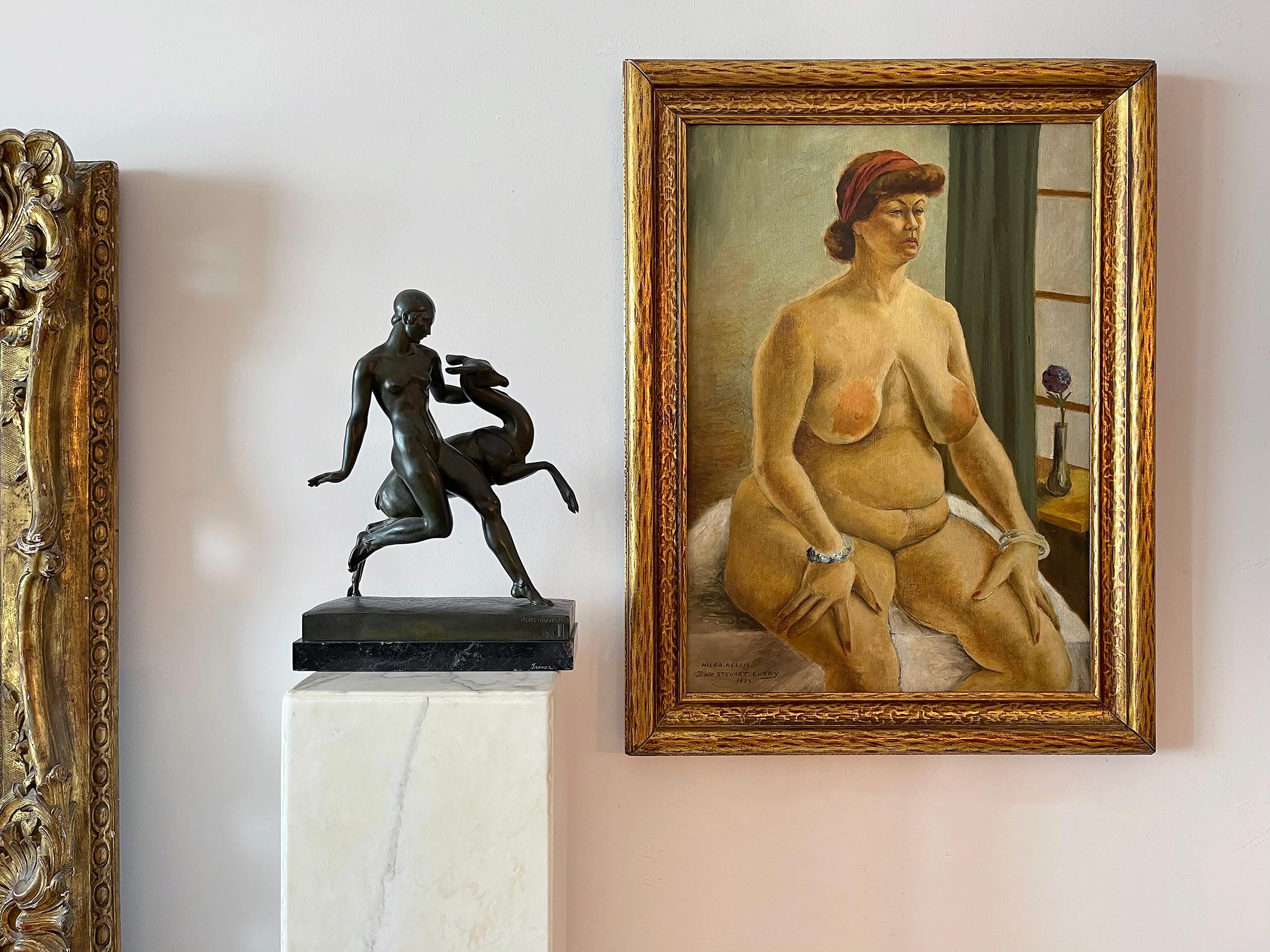  Plump or fleshy and voluptuous nude... you can describe it as you see it. Signed, titled and dated lower left: John Steuart Curry / 1934 