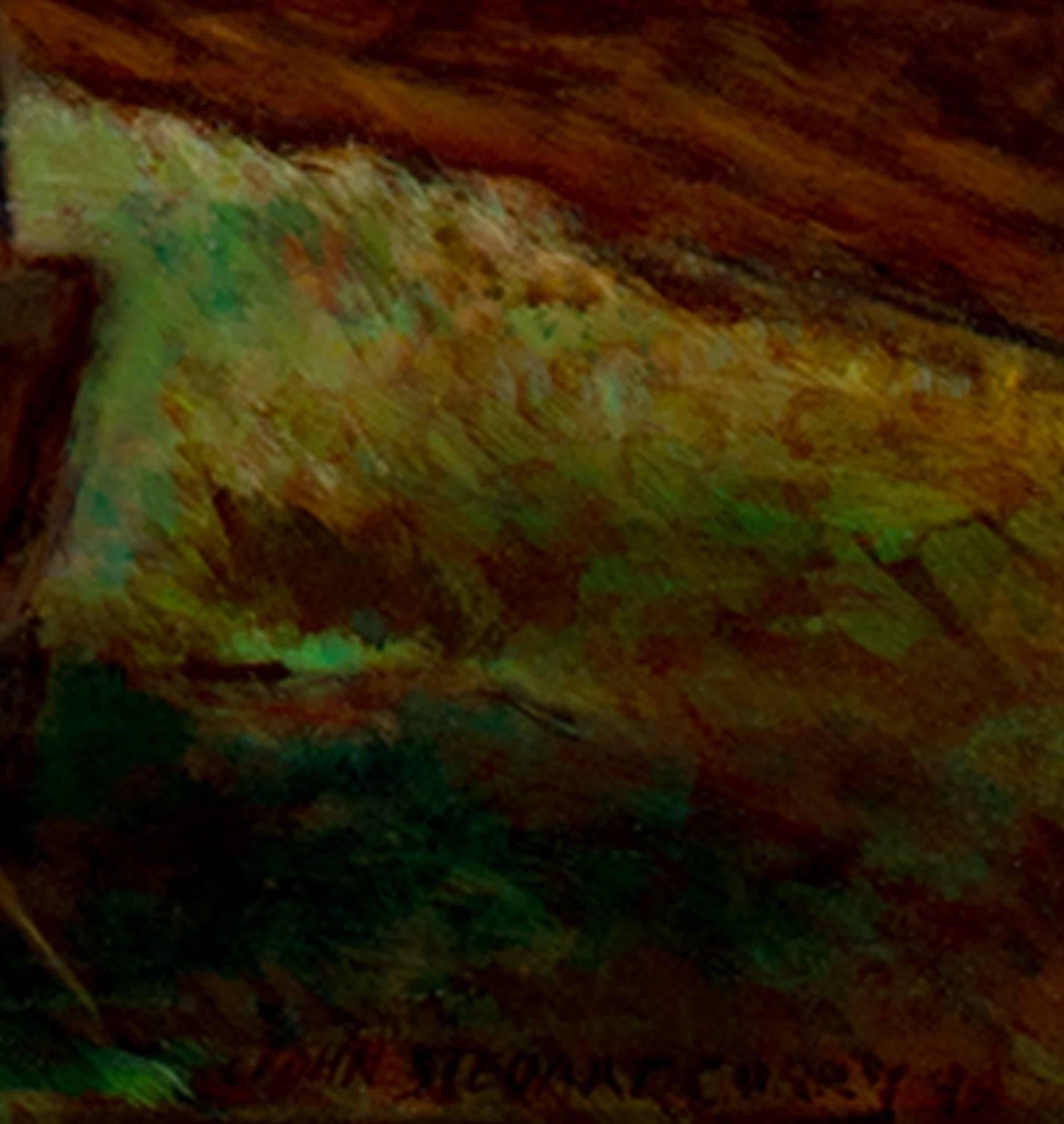 'Schizzo del Wisconsin', dipinto a olio originale firmato da John Steuart Curry 3